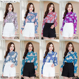 Maristar : No.2110 เสื้อแขนยาวพิมพ์ลาย | Printed Long Sleeve Blouse