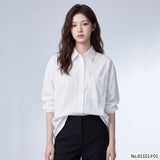 Vertier : No.81101 เสื้อแขนยาวสีพื้น | Solid Long Sleeve Blouse