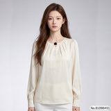 Vertier : No.81098 เสื้อแขนยาวสีพื้น | Solid Long Sleeve Blouse