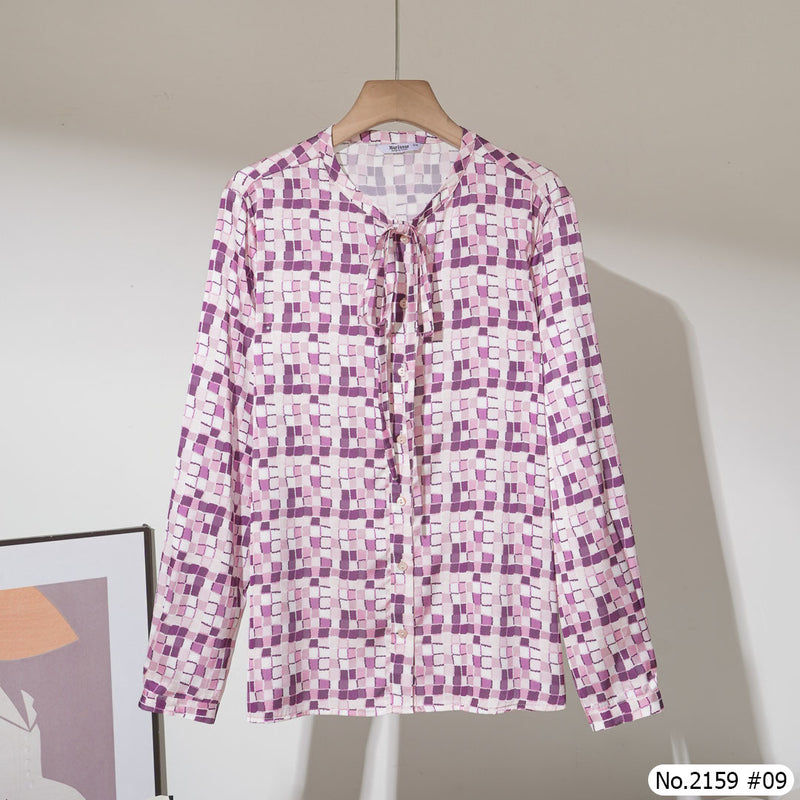 Maristar : No.2159 เสื้อแขนยาวพิมพ์ลาย | Printed Long Sleeve Blouse