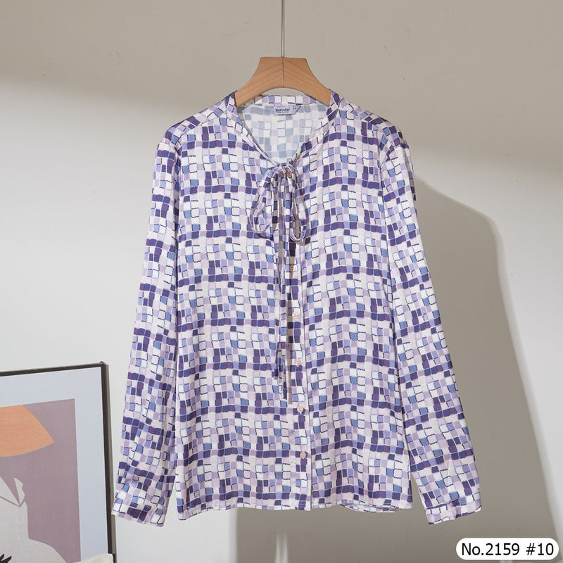 Maristar : No.2159 เสื้อแขนยาวพิมพ์ลาย | Printed Long Sleeve Blouse