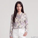 Vertier : No.81097 เสื้อแขนยาวพิมพ์ลาย | Printed Long Sleeve Blouse