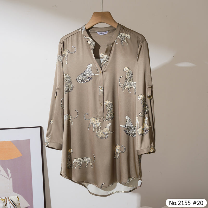 Maristar : No.2155 เสื้อแขนยาวพิมพ์ลาย | Printed Long Sleeve Blouse