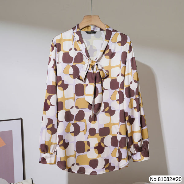 Vertier : No.81082 เสื้อแขนยาวพิมพ์ลาย | Printed Long Sleeve Blouse