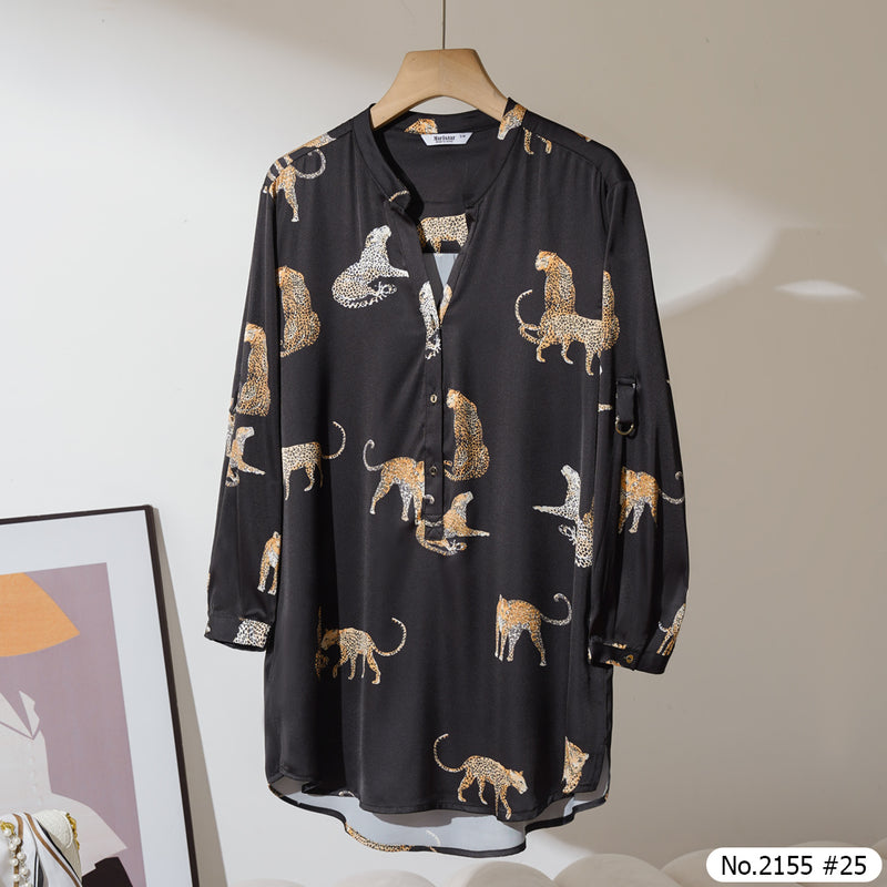 Maristar : No.2155 เสื้อแขนยาวพิมพ์ลาย | Printed Long Sleeve Blouse