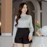 Maristar : No.2161 เสื้อแขนยาวพิมพ์ลาย | Printed Long Sleeve Blouse