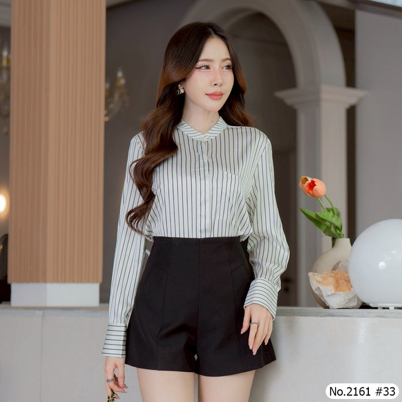 Maristar : No.2161 เสื้อแขนยาวพิมพ์ลาย | Printed Long Sleeve Blouse
