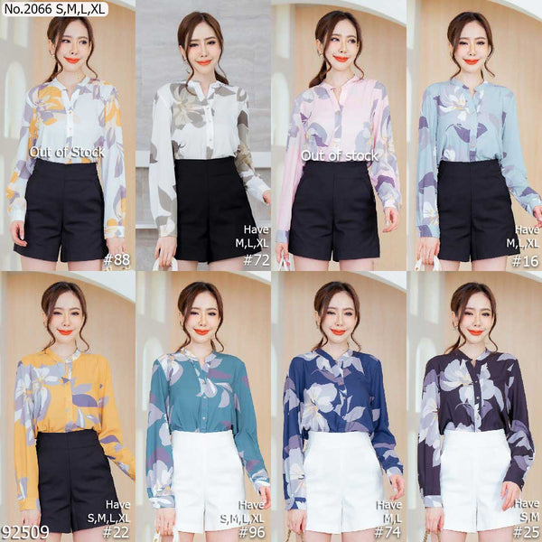 Miss Daisy : No.2066 เสื้อแขนยาวพิมพ์ลาย | Printed Long Sleeve Blouse