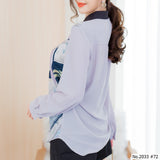 Miss Daisy : No.2033 เสื้อแขนยาวพิมพ์ลาย | Printed Long Sleeve Blouse