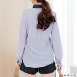 Miss Daisy : No.2033 เสื้อแขนยาวพิมพ์ลาย | Printed Long Sleeve Blouse